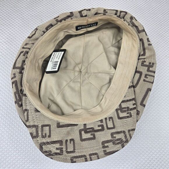 NEW Guess Retro Beige Newsboy Cap Hat G Logo - Picture 5 of 6